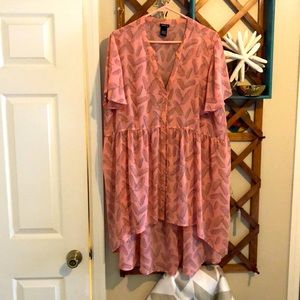 Hi low blush pink babydoll top